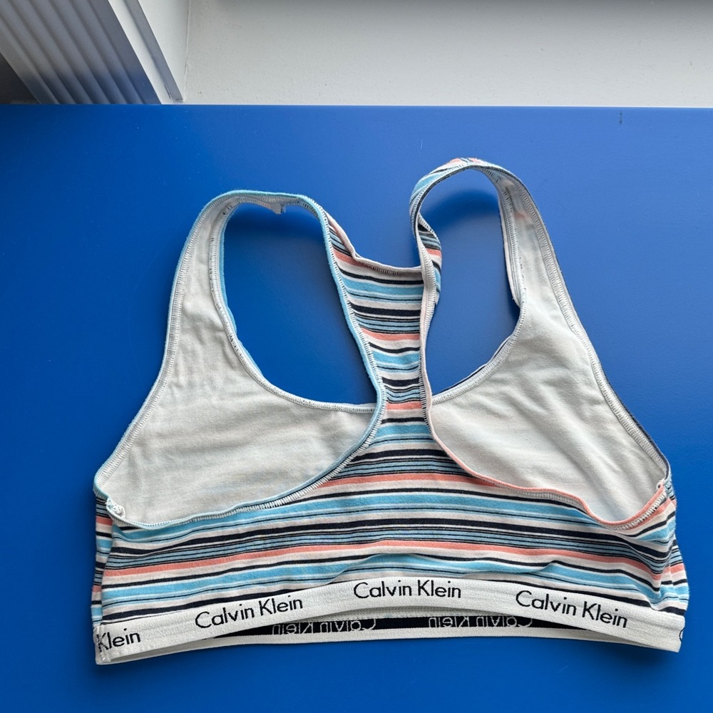 Calvin Klein Multicolor Striped Racerback Bra - Picture 2 of 2
